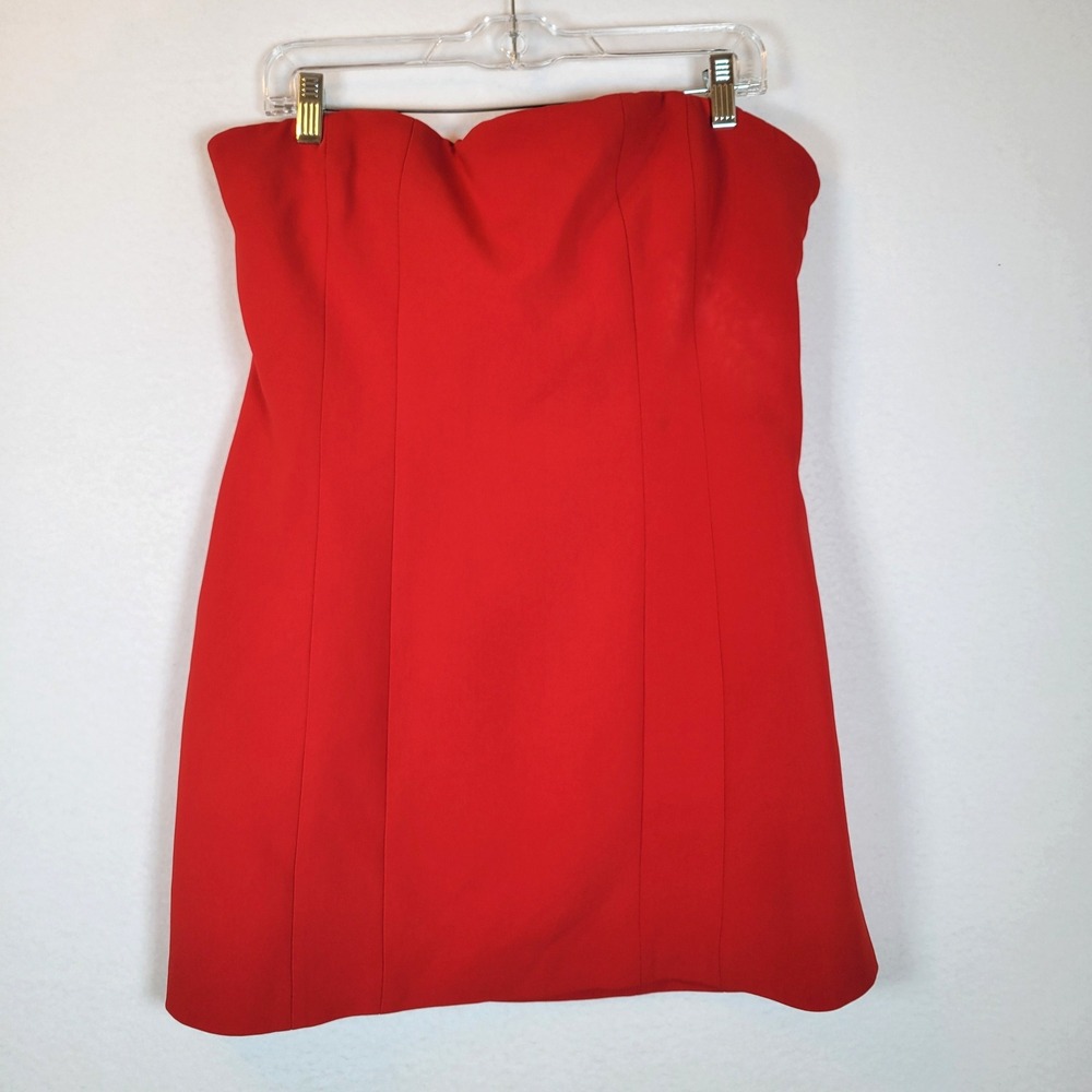A.L.C. Womens Elsie Strapless Corset Mini Dress Size 12 Red Cocktail Formal Prom